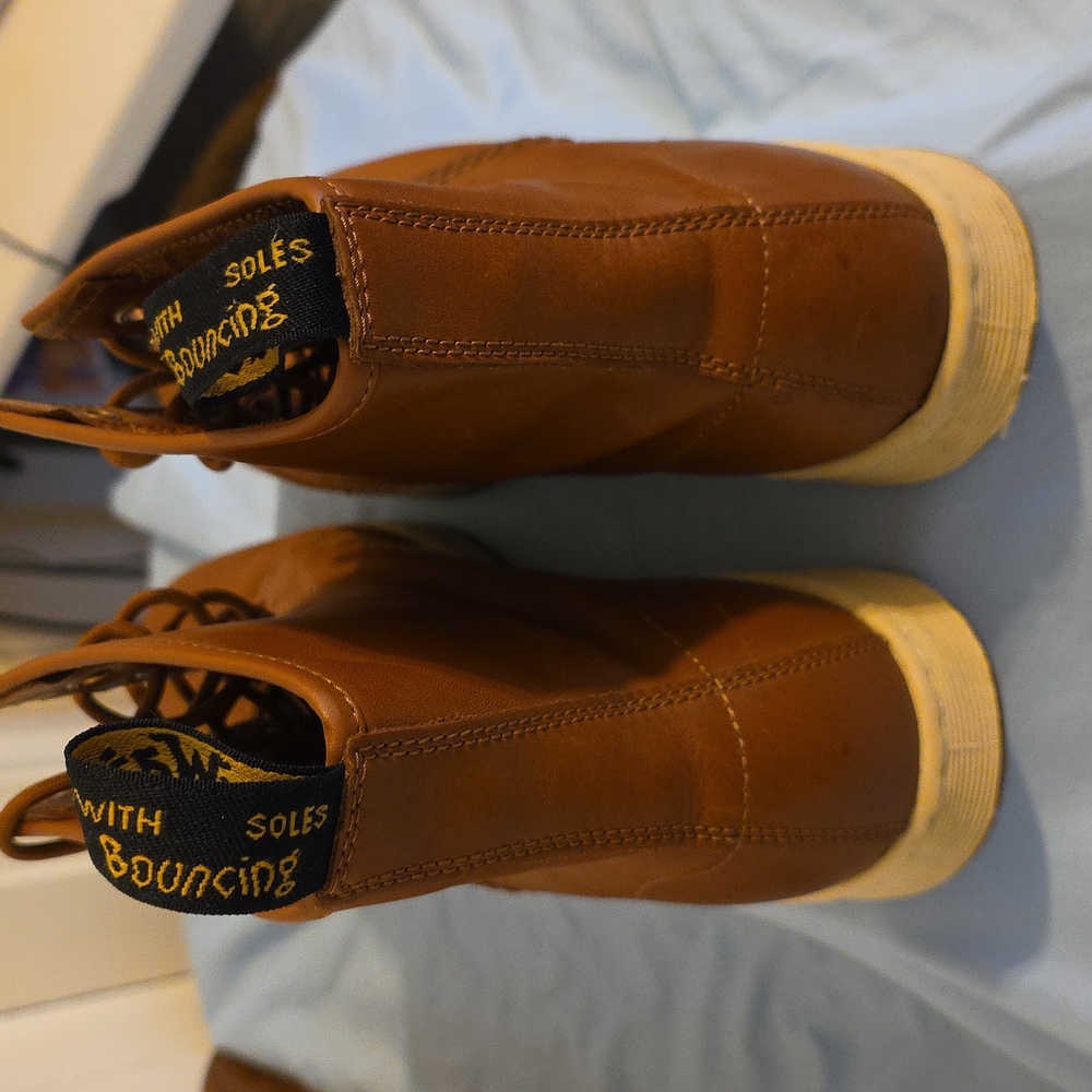 Dr Marten's Newton Oak Brown Leather Men's Boots Sz 13 - Picture 3 of 6